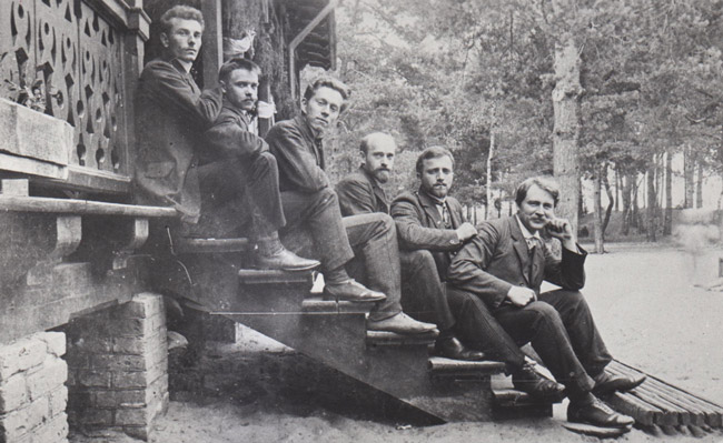 Korczak z wychowawcami w Wilhelmówce w 1908 roku.